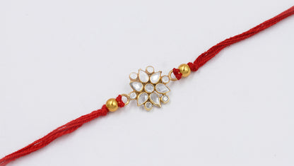 Sangeeta Boochra "925 Sterling Silver Stone-Studded Rakhi: Timeless Bond"