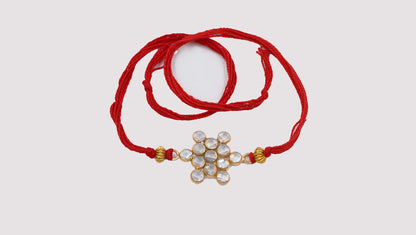 Sangeeta Boochra "925 Sterling Silver Stone-Studded Rakhi: Timeless Bond"