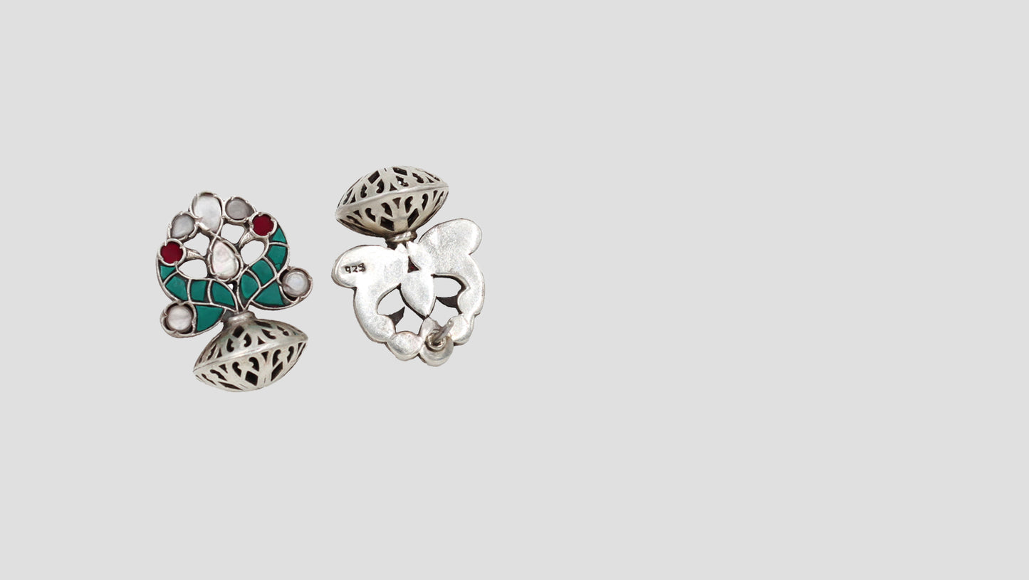 Graceful Refinement: Sangeeta Boochra Silver Handcrafted Studs