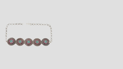 Bohemian Enamel Work Silver Choker & Earrings – Statement Jewelry