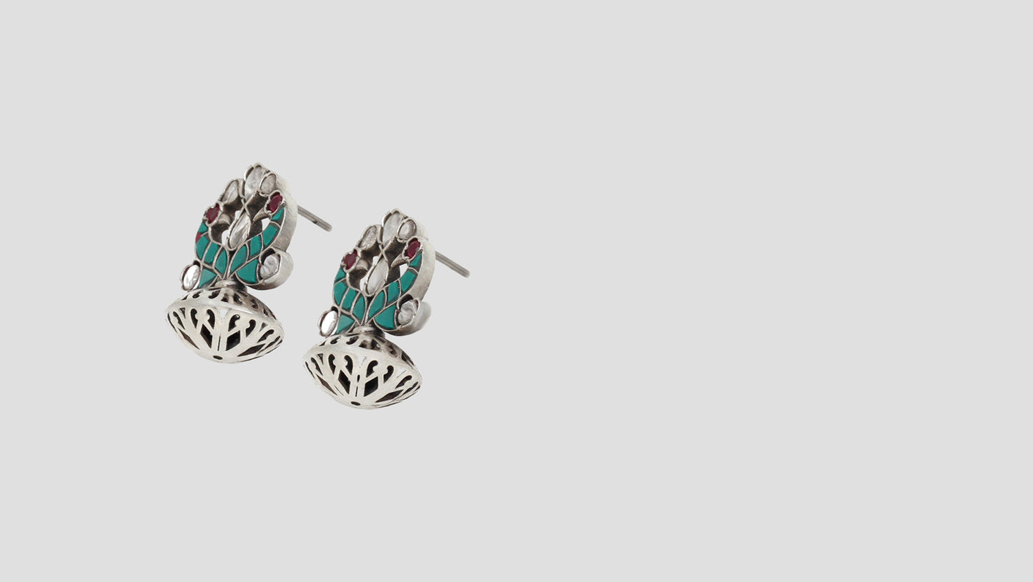 Graceful Refinement: Sangeeta Boochra Silver Handcrafted Studs