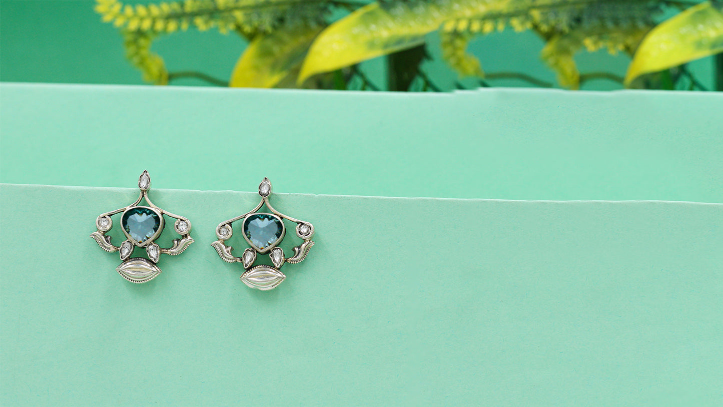 Heritage Bloom – Handcrafted Silver Earrings by Sangeeta Boochra