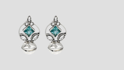 Sangeeta Boochra Handcrafted Silver Earrings – Aqua Elegance