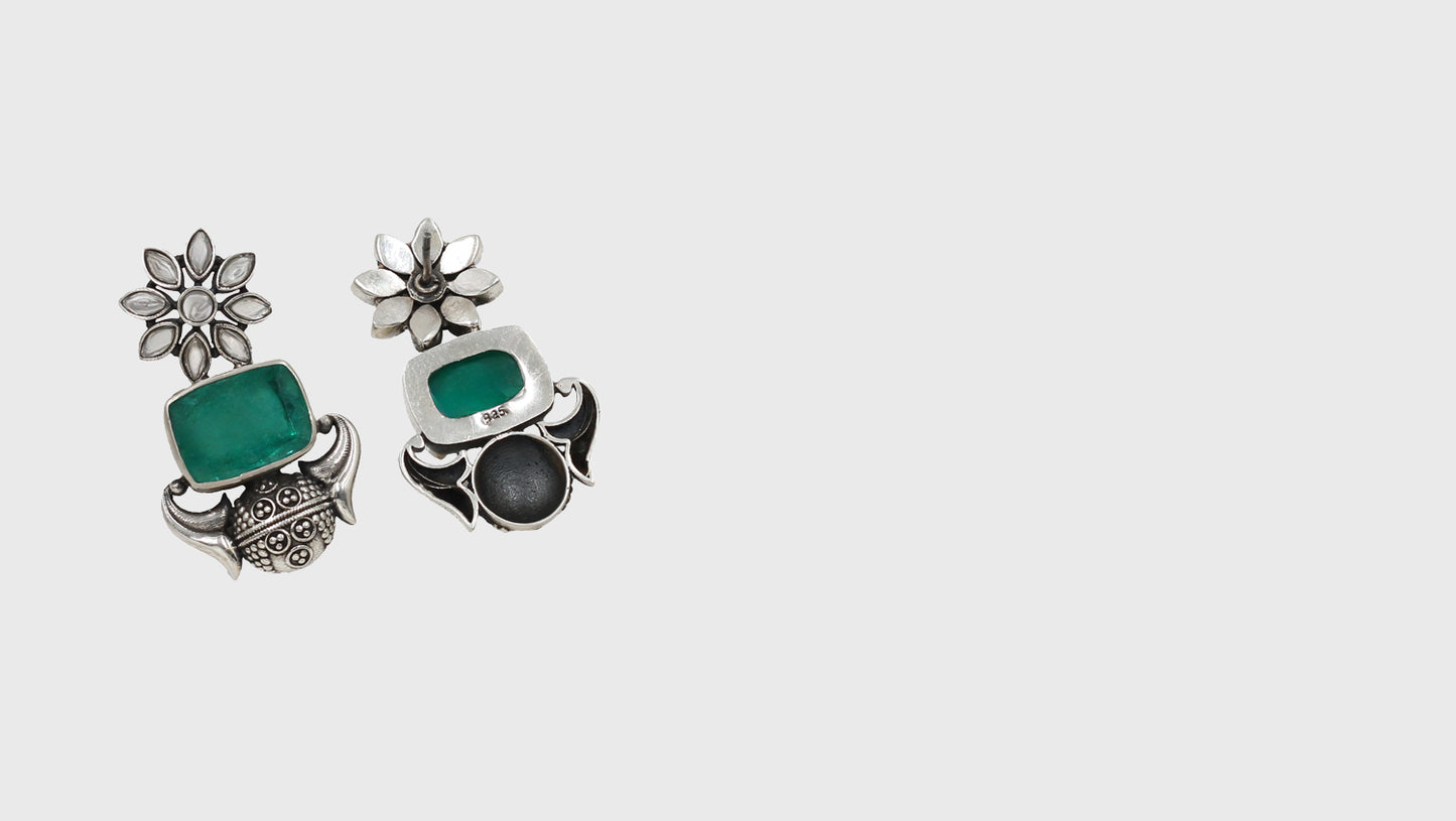 "Timeless Craft: Sangeeta Boochra Silver Handcrafted Earrings "