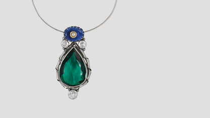 Sangeeta Boochra Regal Elegance Silver Pendant