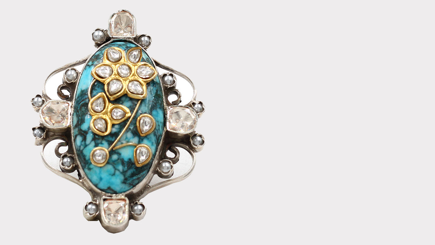 Elegant Handcrafted Turquoise Silver Ring