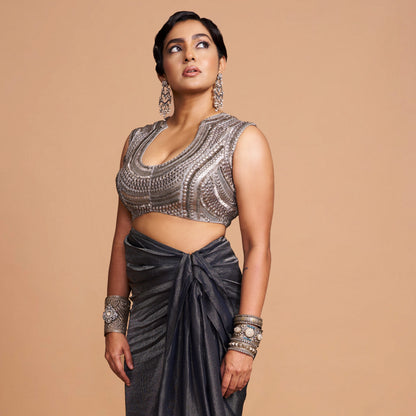 Parvathy Thiruvothu Styles Sangeeta Boochra Statement Silver Jewellery
