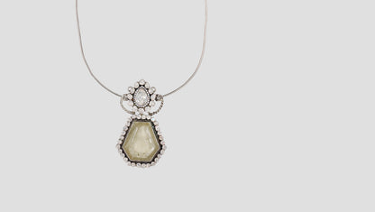 Sangeeta Boochra Handcrafted Moissanite Halo Silver Pendant