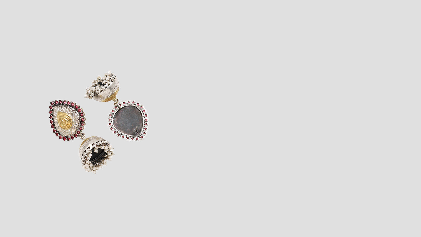 Royal Heritage: Sangeeta Boochra Silver Jhumka Earrings