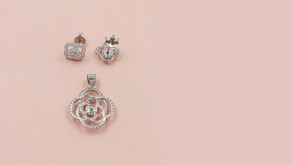 Cubic Zirconia Earring and Chain Pendant Match