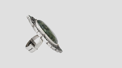 Sangeeta Boochra Traditional Silver Ring with Kundan Work