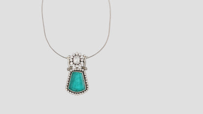 Sangeeta Boochra Handcrafted Moissanite Silver Pendant with Green Stone