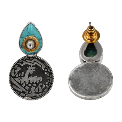 Sangeeta Boochra Artisan Turquoise Oxidised Silver Earrings