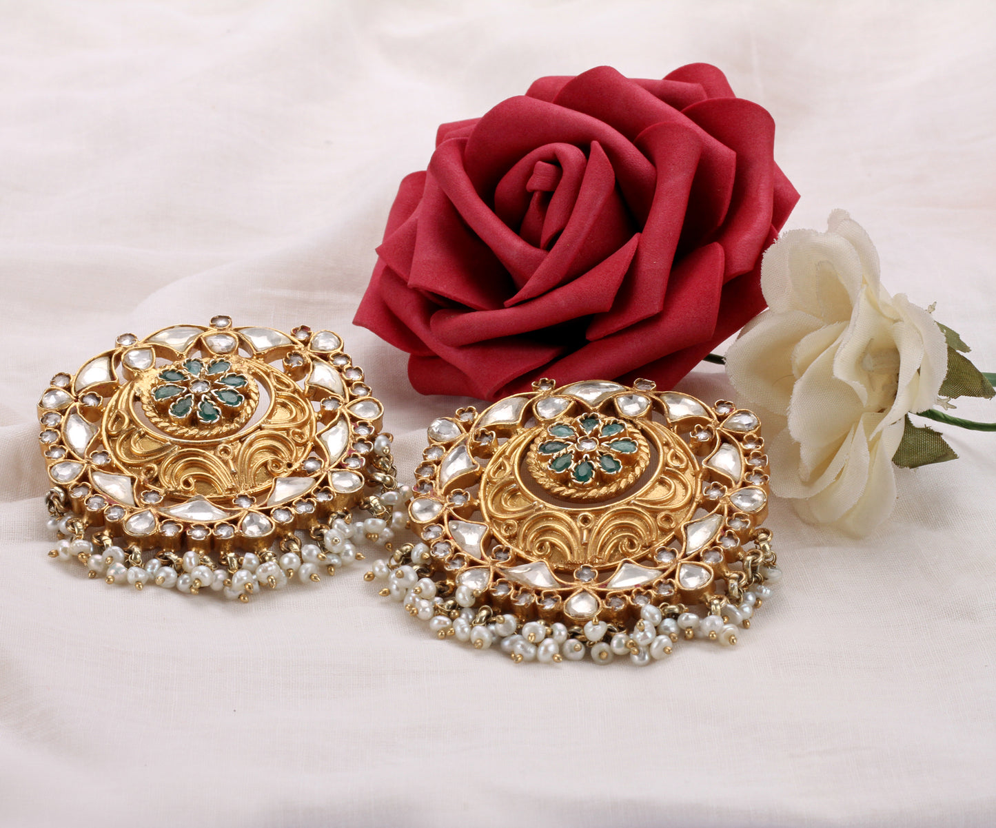 Sangeeta Boochra Silver Earrings With 24K Gold Plating