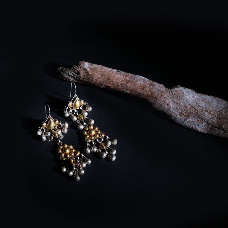 Sangeeta Boochra Silver Earrings Studded With 24k Gold Plating