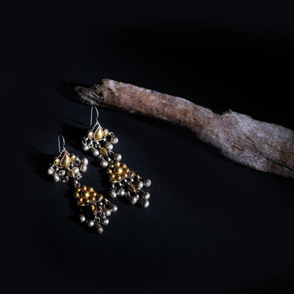 Sangeeta Boochra Silver Earrings Studded With 24k Gold Plating