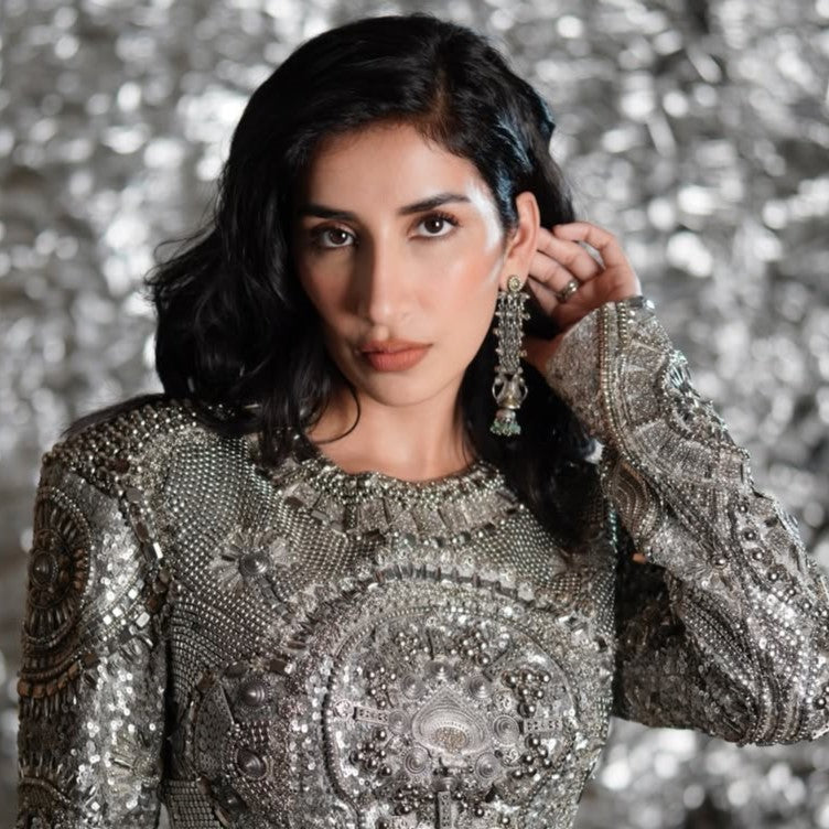 Sangeeta Boochra Oxidised Silver Statement Earrings | Style by Parul Gulati