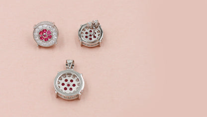 Cubic Zirconia Earring and Chain Pendant Collection