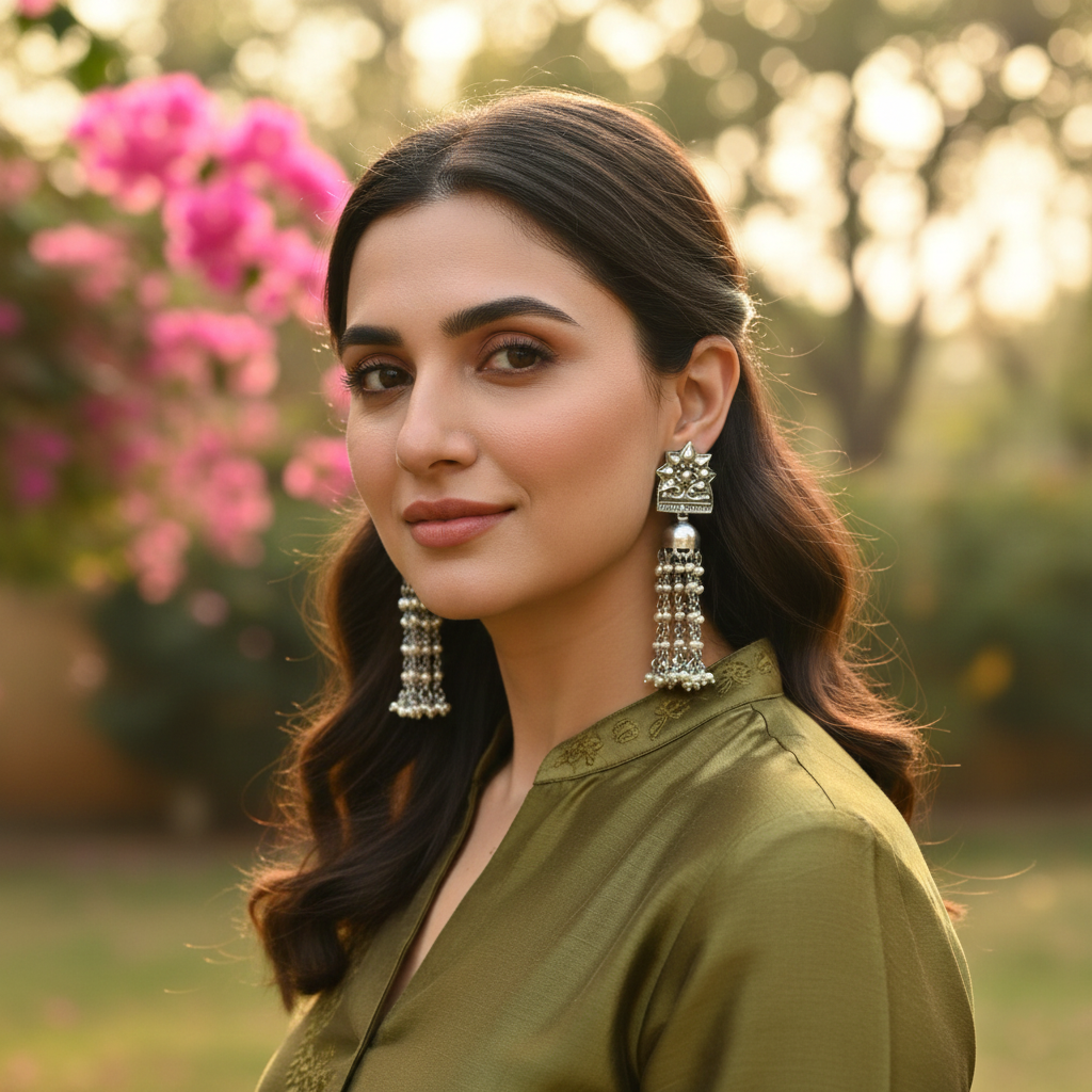 Statement Oxidised Silver Tassel Earrings by Sangeeta Boochra