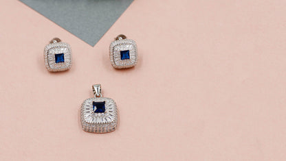 Refined Beauty Cubic Zirconia Pendant and Stud Earrings Set