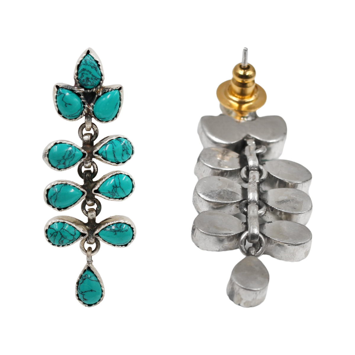 Handcrafted Turquoise Stone Dangle Earrings by Sangeeta Boochra