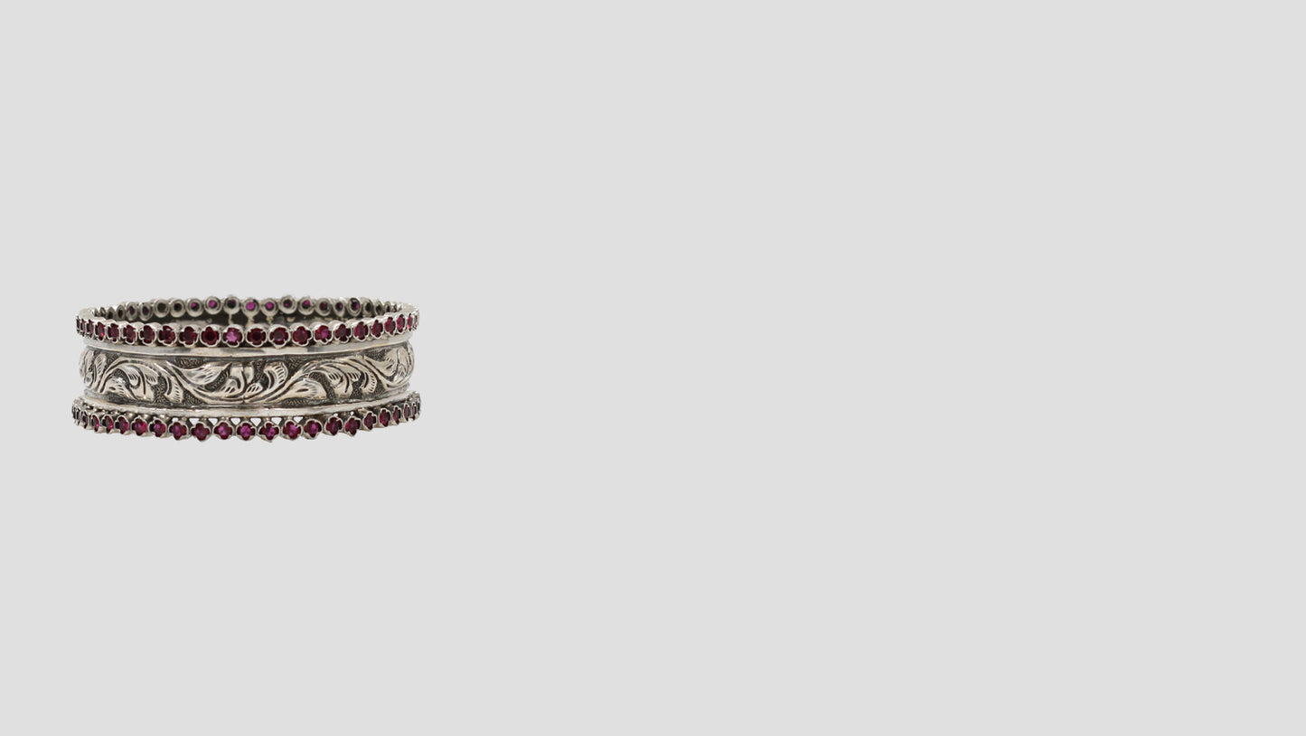 Exquisite 925 Silver Engraved Bangle by Sangeeta Boochra