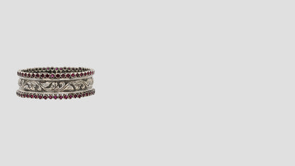 Exquisite 925 Silver Engraved Bangle by Sangeeta Boochra