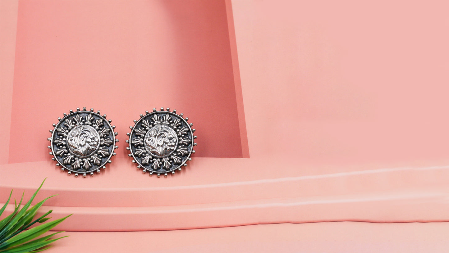 Tribal Charm Floral Studs by Sangeeta Boochra