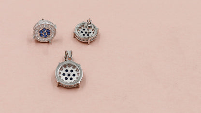 Mystic Aura CZ Stud Earrings and Chain Pendant Duo