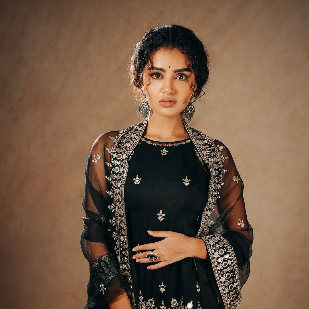 Crafted Elegance Anupama Parameswaran in Sangeeta Boochra Silver Jewelry