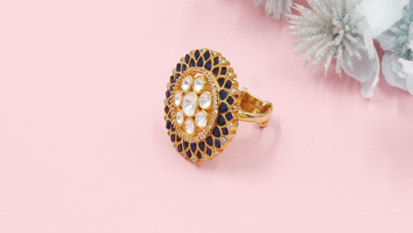 Elegant Simplicity: Sangeeta Boochra Gold-Plated Handmade Ring