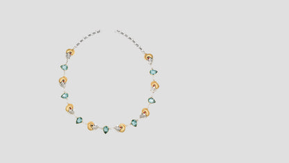 Sangeeta Boochra Handcrafted Silver Necklace with Dual-Tone Motifs