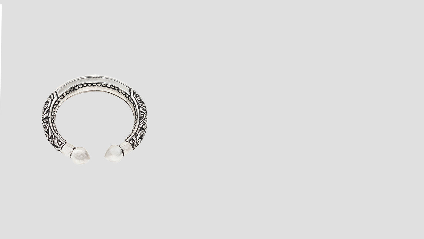 Handcrafted 925 Silver Tribal Kada by Sangeeta Boochra