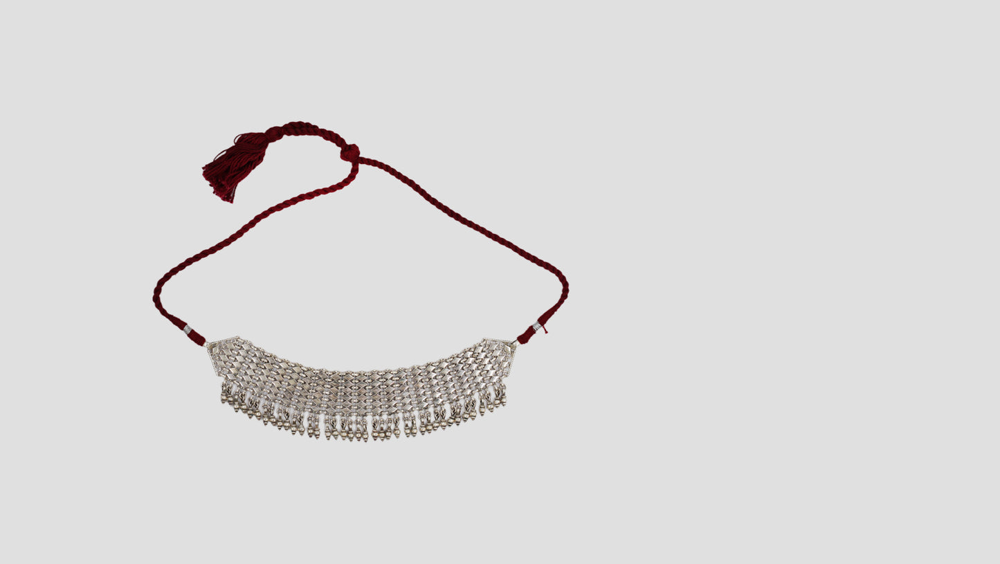 Sangeeta Boochra Classic Tribal Silver Statement Choker