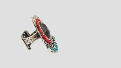 Sangeeta Boochra Handcrafted Silver Tribal Statement Ring