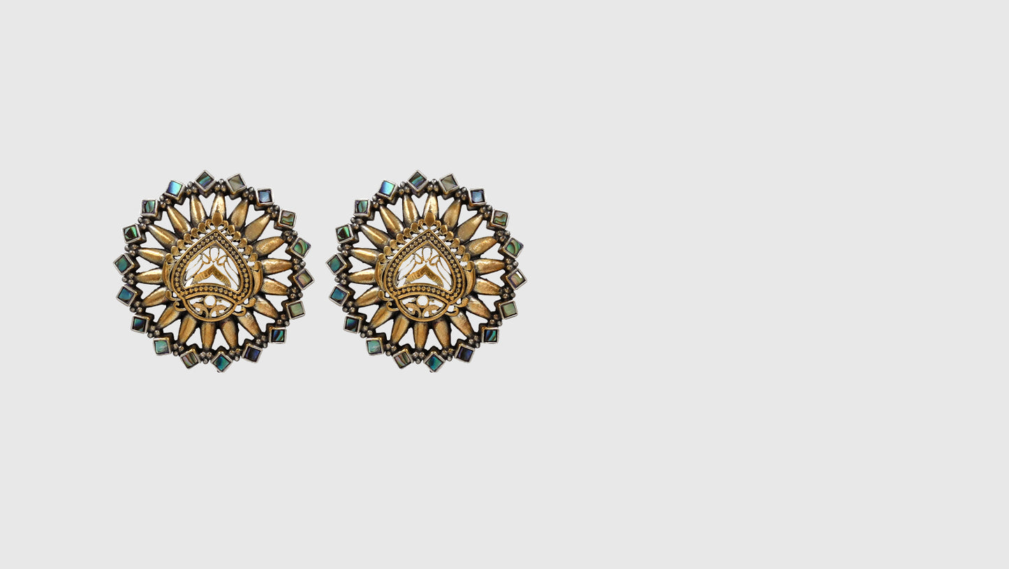 Luxe Shine: Sangeeta Boochra Gold-Plated Round Stud Earrings