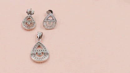 Cubic Zirconia Earrings & Chain Pendant Collection