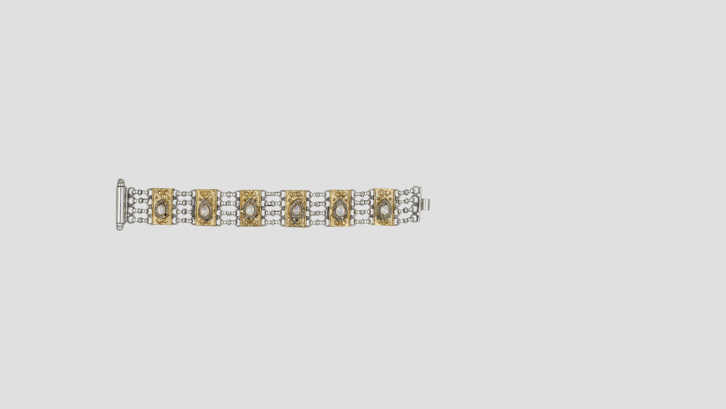 Sangeeta Boochra Antique Dual-Tone Silver Bracelet