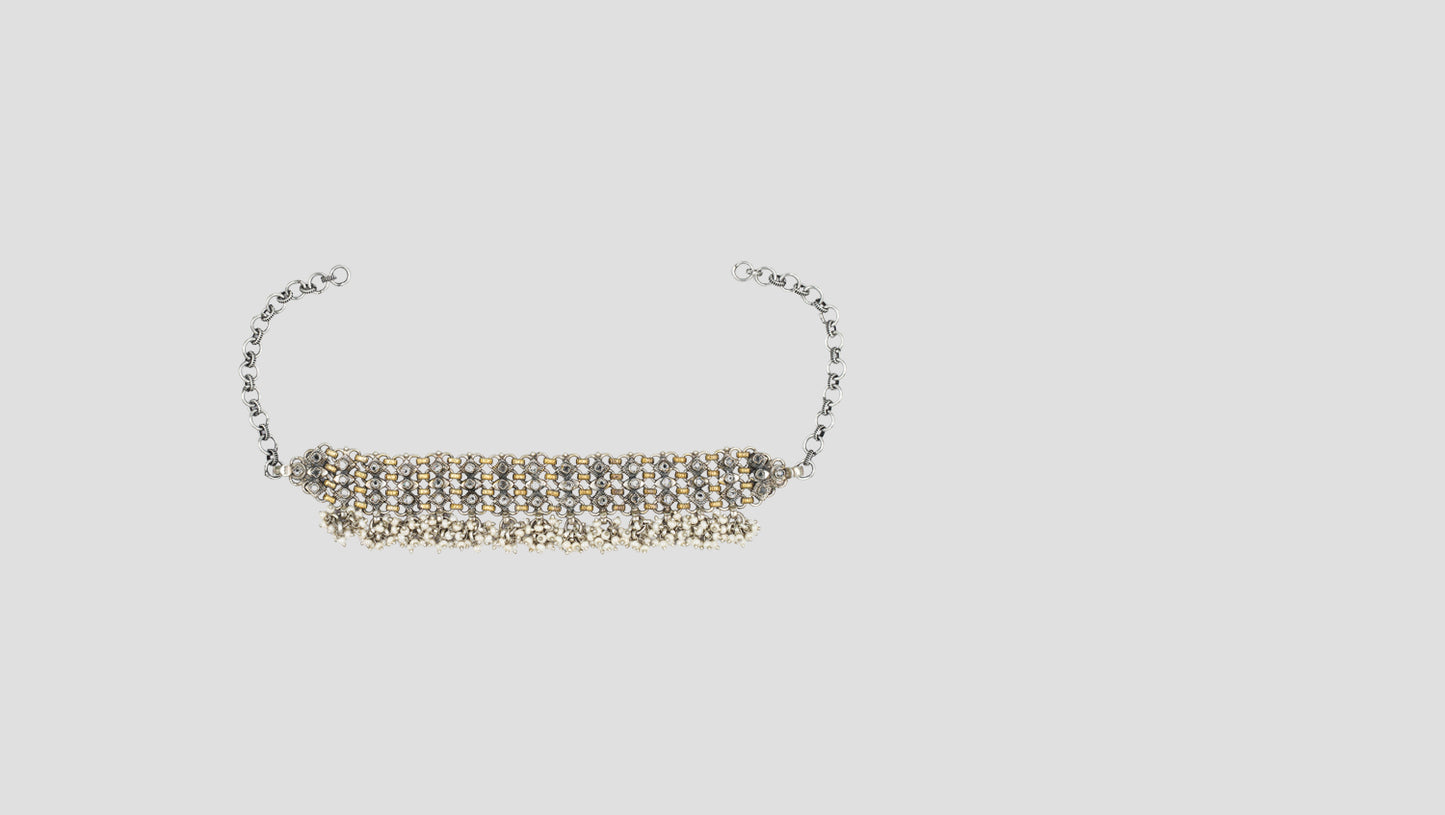 Sangeeta Boochra Handcrafted Silver Traditional Choker