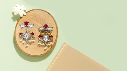 Sangeeta Boochra Handcrafted Silver Earrings with Pearl Drops