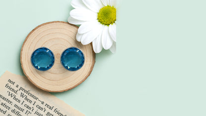 Sangeeta Boochra Handcrafted Silver Earrings with Blue Gemstone