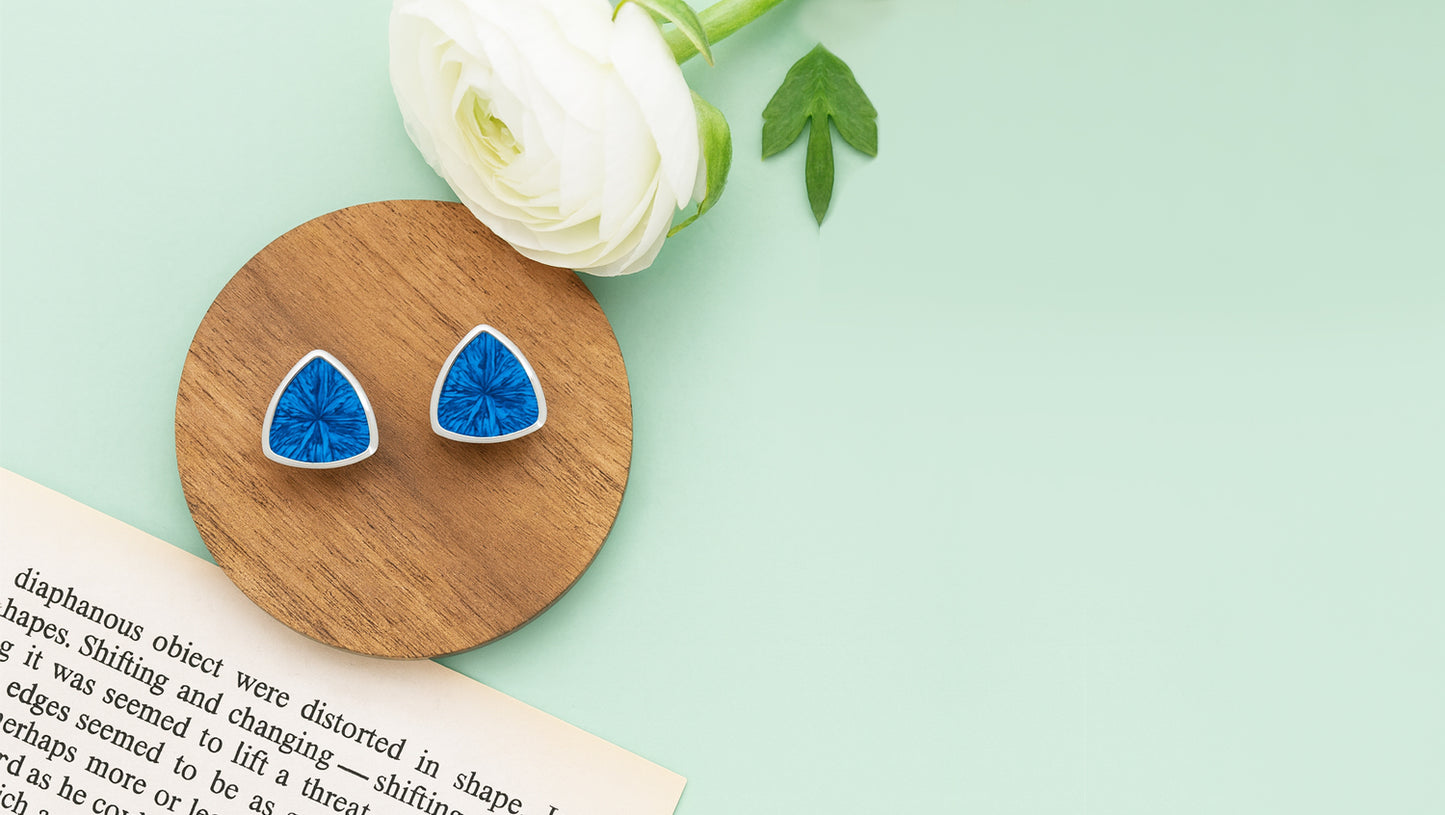 Sangeeta Boochra Sterling Silver Blue Trillion Stud