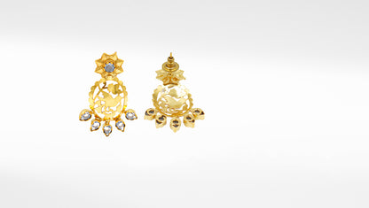 Handmade Silver Earrings Embellished with Gold Plating