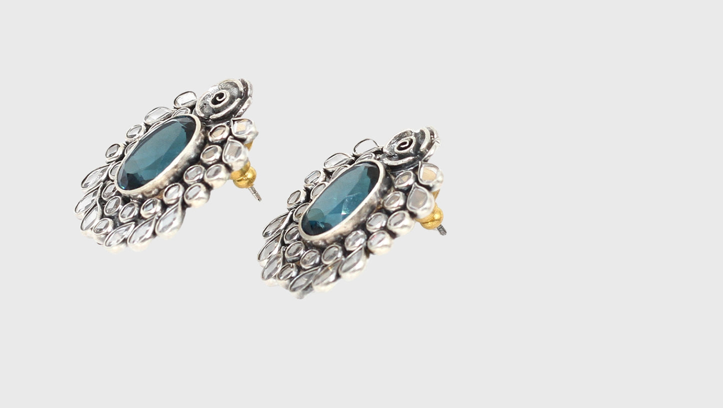 Stunning Silver Handmade Earrings with Hydro Stones