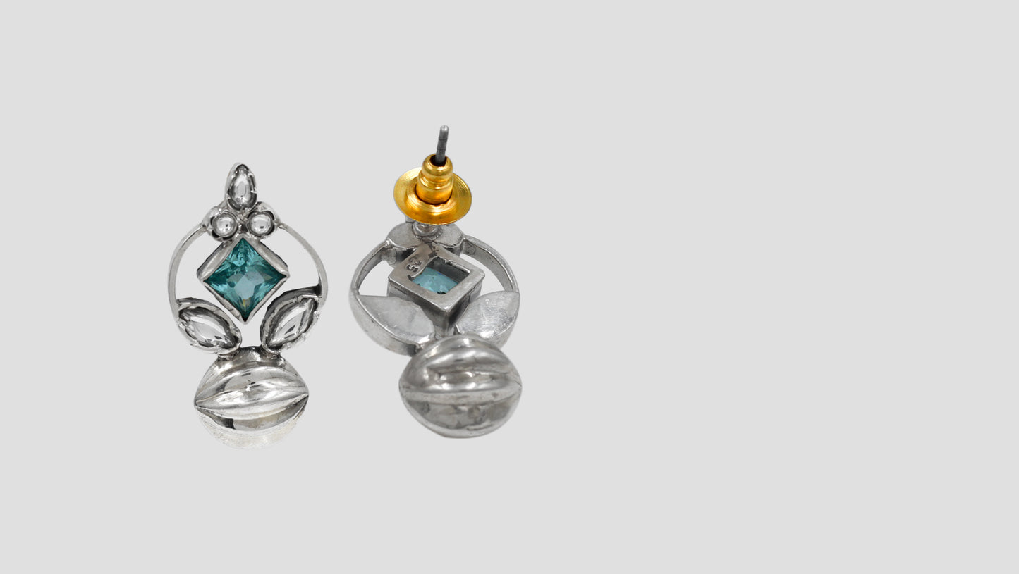 Sangeeta Boochra Handcrafted Silver Earrings – Aqua Elegance