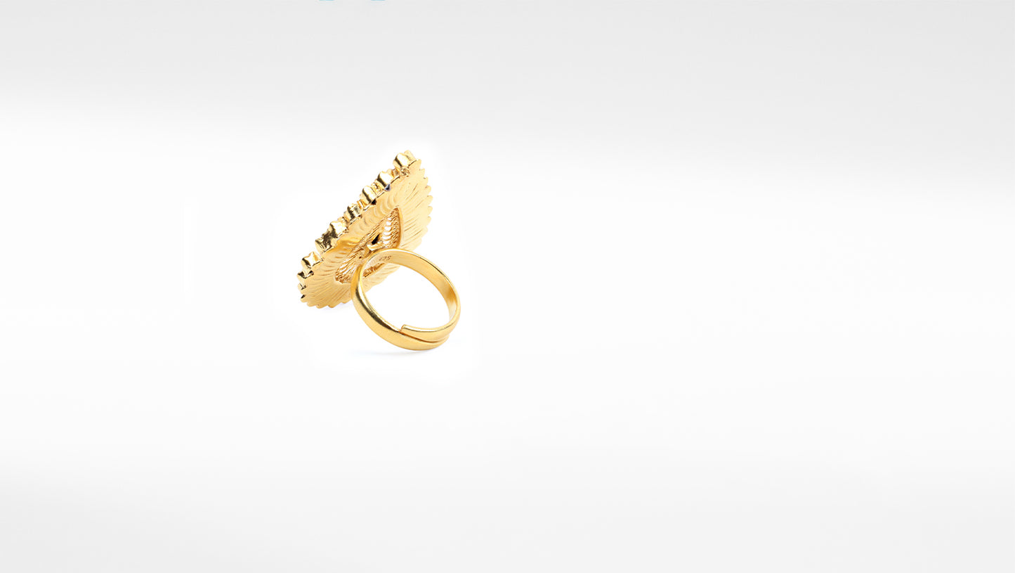 Sangeeta Boochra Gold Tone Silver Ring