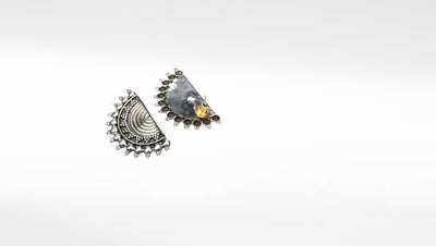 Silver Semicircle Juliana Handcrafted Earrings