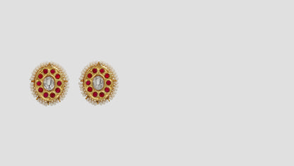 "Sophisticated Shine: Gold-Plated Kundan Earrings by Sangeeta Boochra "