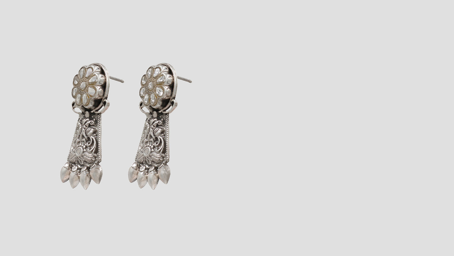 Sangeeta Boochra Designer Silver Earrings: Artisan Elegance