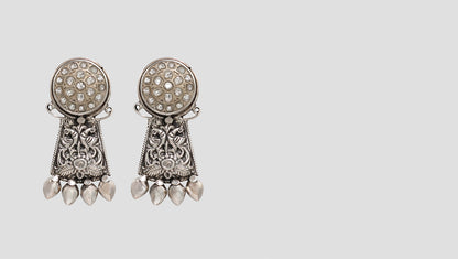 Effortless Elegance: Sangeeta Boochra Designer Earrings in Silver